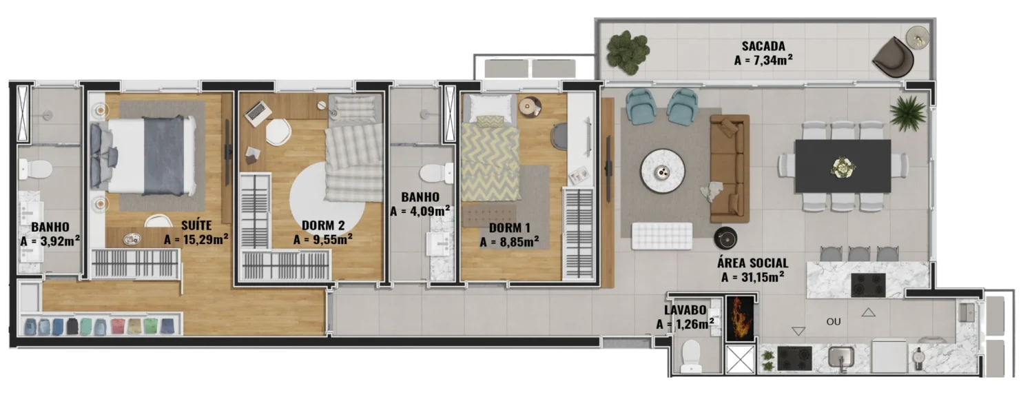 2 Dormitórios Planta final 02