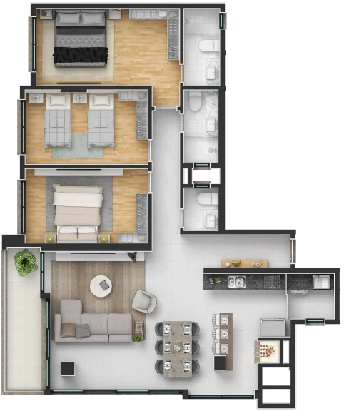 Final 01 - 3 dormitórios - Sun Haus