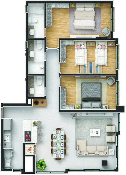Final 02 - 3 dormitórios - Sun Haus